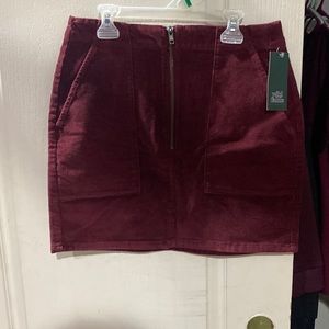 Velvet mini skirt